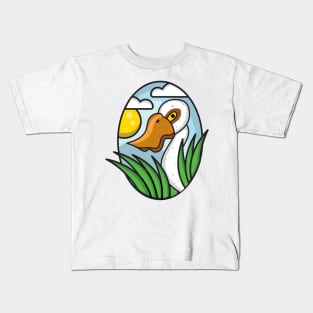 Funny goose looking for you. Unique Design Kids T-Shirt